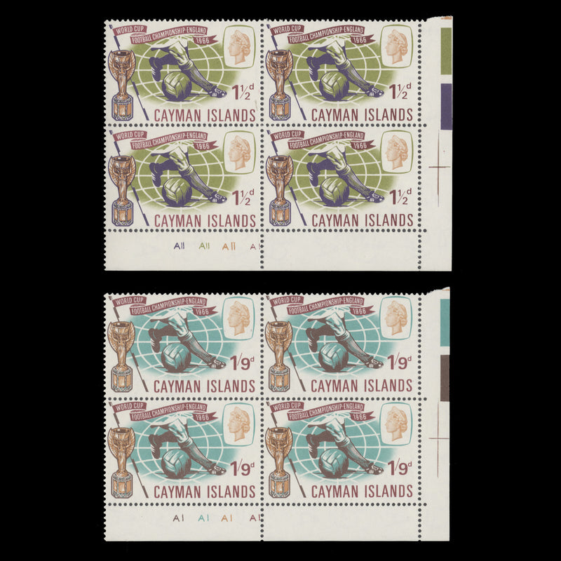 Cayman Islands 1966 (MNH) World Cup Football plate blocks