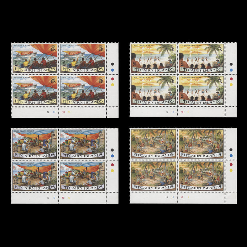 Pitcairn Islands 1995 (MNH) Oeno Island Holiday traffic light/plate blocks