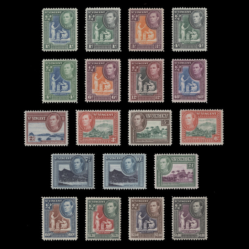 Saint Vincent 1949 (MNH) Definitives, currency change