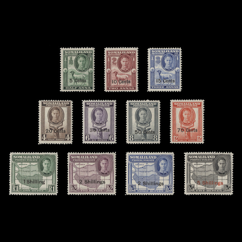 Somaliland Protectorate 1951 (MNH) New Currency Provisionals