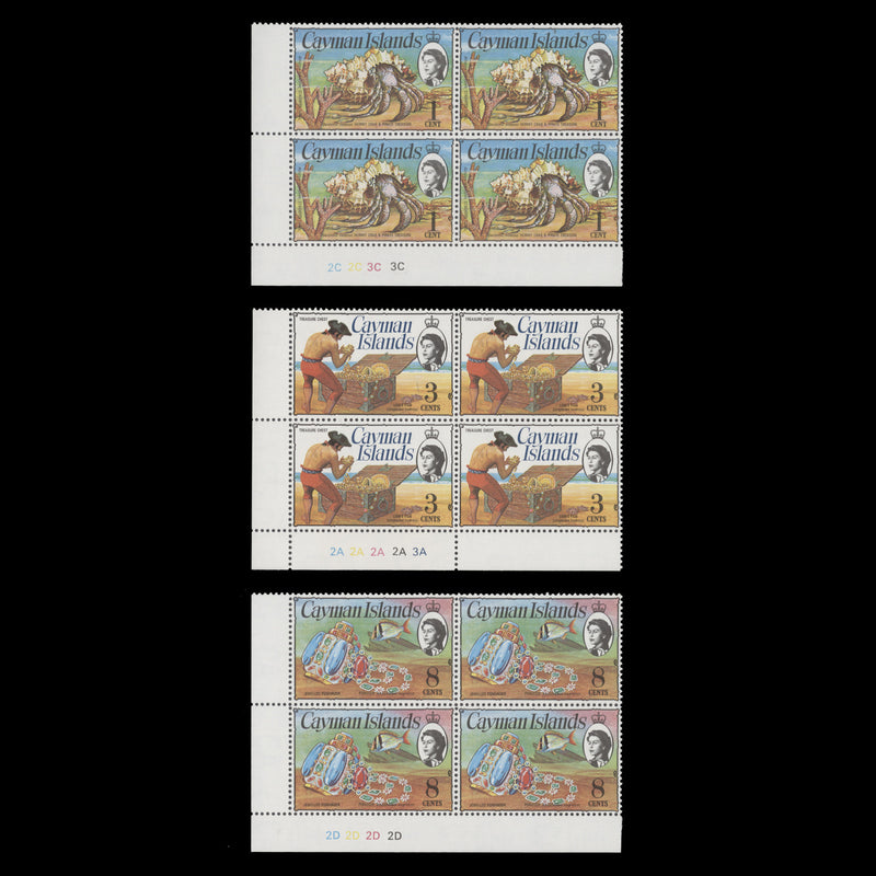 Cayman Islands 1974 (MNH) Pirate Treasure Definitives plate blocks