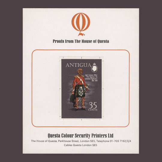 Antigua 1970 (Proof) 35c Light Company Officer, 93rd Regiment imperf single