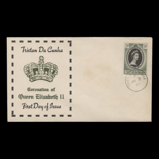 Tristan da Cunha 1953 (FDC) 3d Coronation