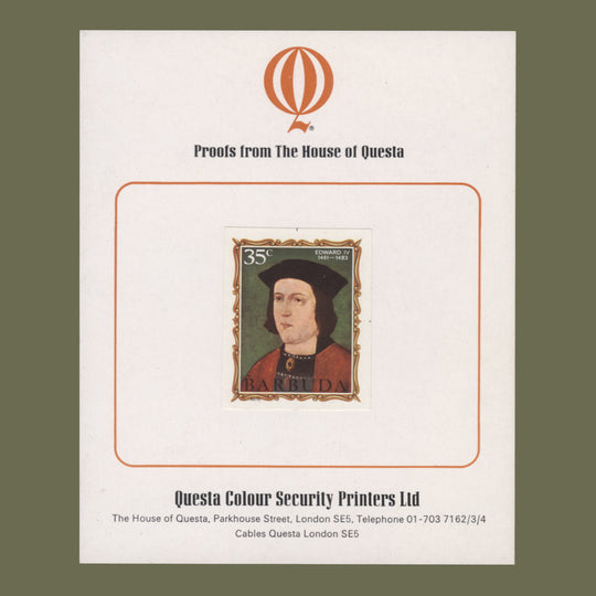 Barbuda 1970 (Proof) 35c English Monarchs, Edward IV imperf single