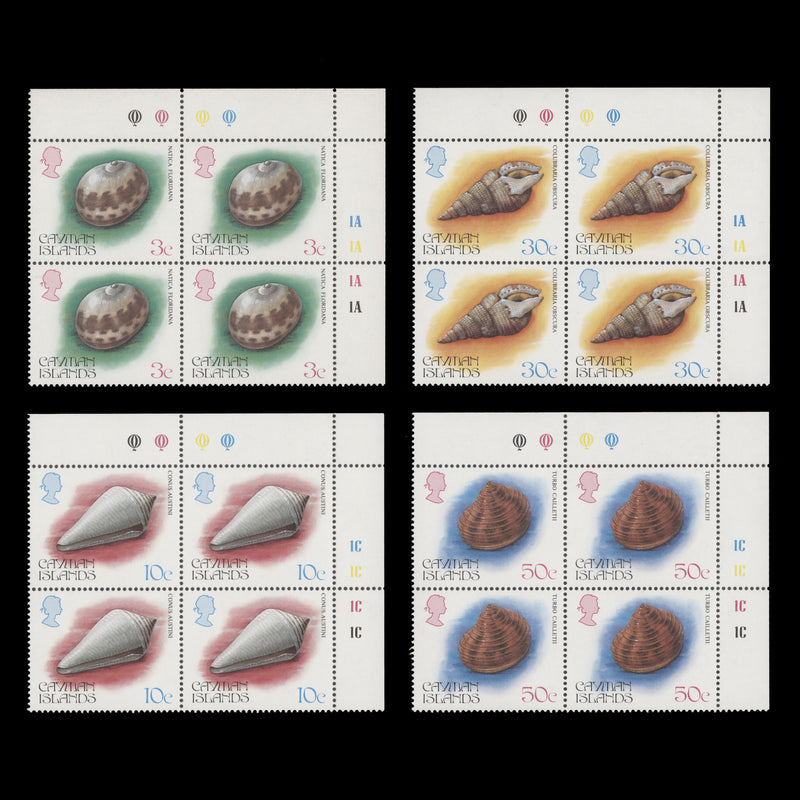 Cayman Islands 1984 (MNH) Shells plate blocks