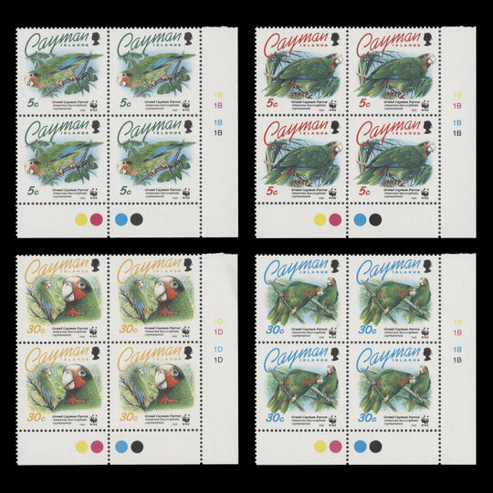 Cayman Islands 1993 (MNH) Endangered Species plate blocks