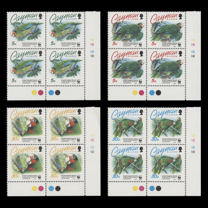 Cayman Islands 1993 (MNH) Endangered Species plate blocks