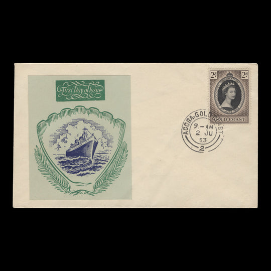 Gold Coast 1953 (FDC) 2d Coronation, ACCRA