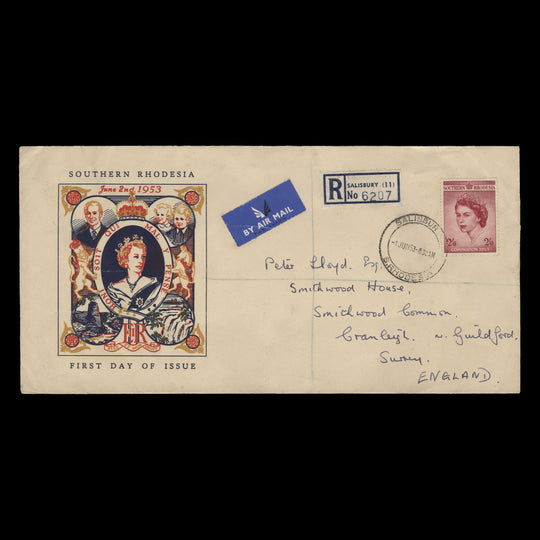 Southern Rhodesia 1953 (FDC) 2s6d Coronation, SALISBURY