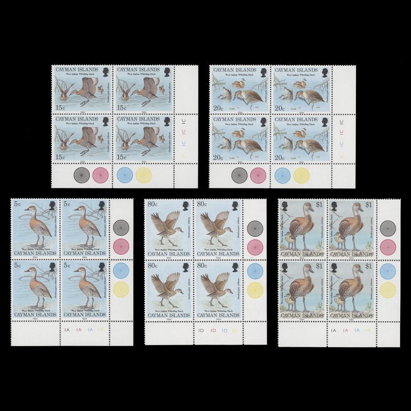Cayman Islands 1994 (MNH) West Indian Whistling Duck plate blocks