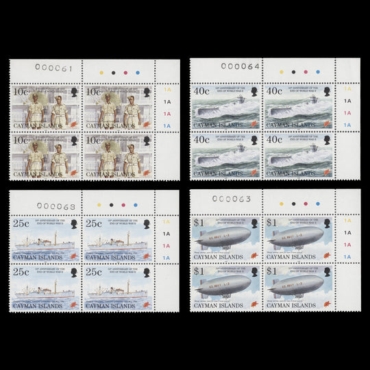 Cayman Islands 1995 (MNH) End of WWII Anniversary plate blocks