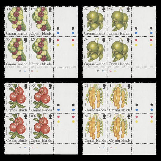 Cayman Islands 1996 (MNH) Wild Fruit plate blocks