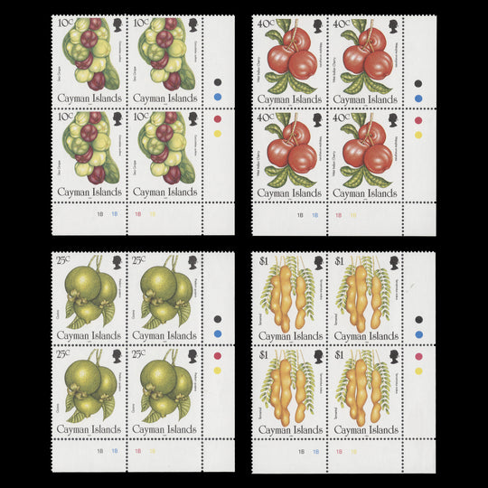 Cayman Islands 1996 (MNH) Wild Fruit plate blocks