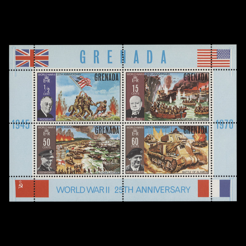 Grenada 1970 (MLH) End of World War II Anniversary set and miniature sheet