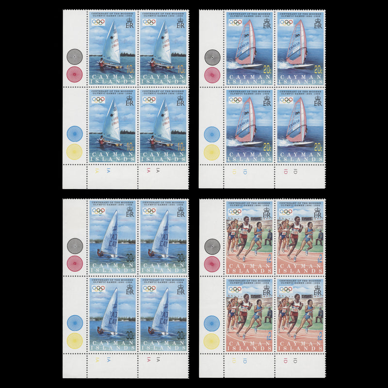 Cayman Islands 1996 (MNH) Olympic Games Centenary plate blocks