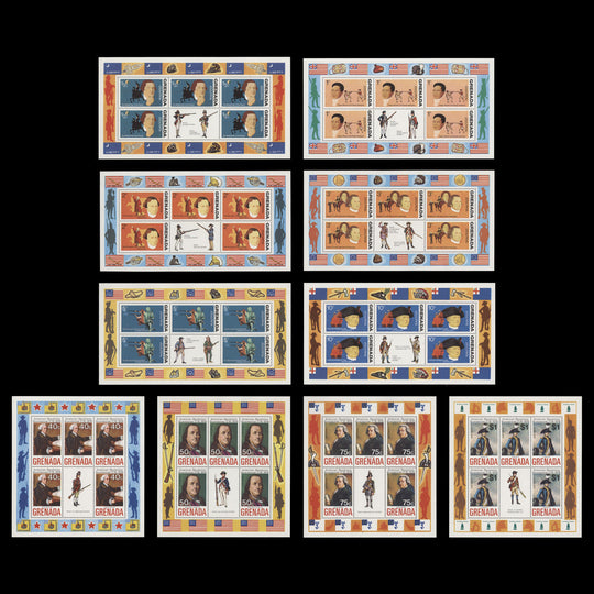 Grenada 1975 (MLH) American Revolution Bicentenary sheetlets
