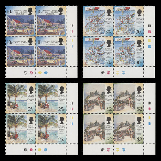 Cayman Islands 1996 (MNH) Christmas plate blocks