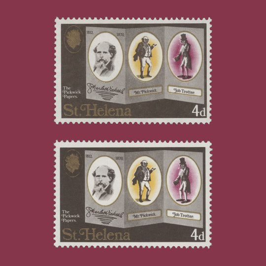Saint Helena 1970 (Variety) 4d Dickens Centenary with purple double