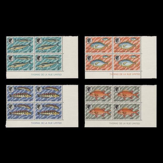 Ascension 1970 (MNH) Fishes imprint blocks