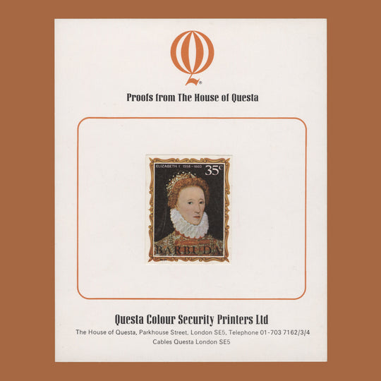 Barbuda 1971 (Proof) 35c English Monarchs, Elizabeth I imperf single