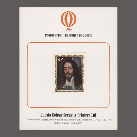 Barbuda 1971 (Proof) 35c English Monarchs, Charles I imperf single