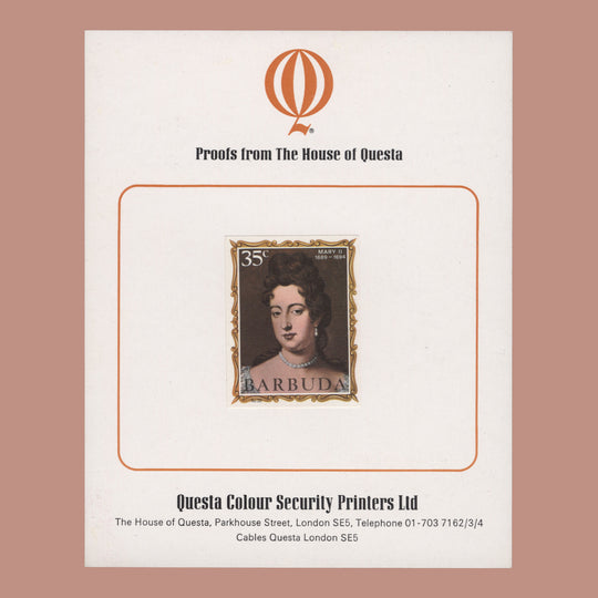 Barbuda 1971 (Proof) 35c English Monarchs, Mary II imperf single