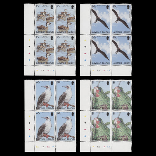 Cayman Islands 1998 (MNH) Birds traffic light/plate blocks