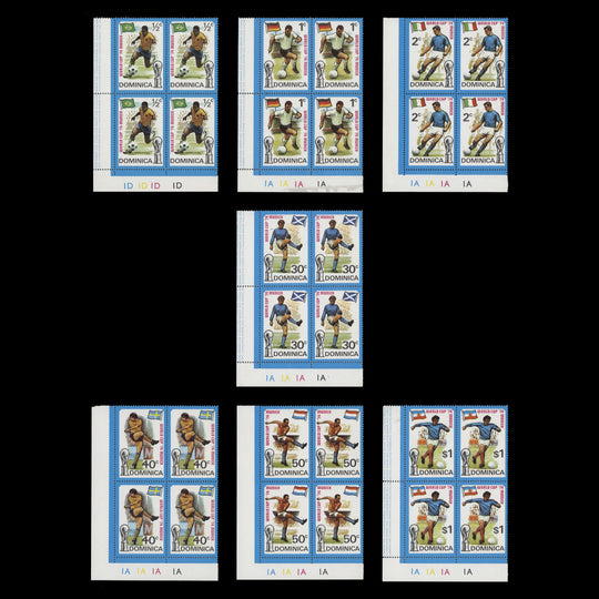 Dominica 1974 (MNH) World Cup Football, Munich plate blocks