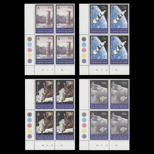 Cayman Islands 1999 (MNH) Moon Landing Anniversary plate blocks