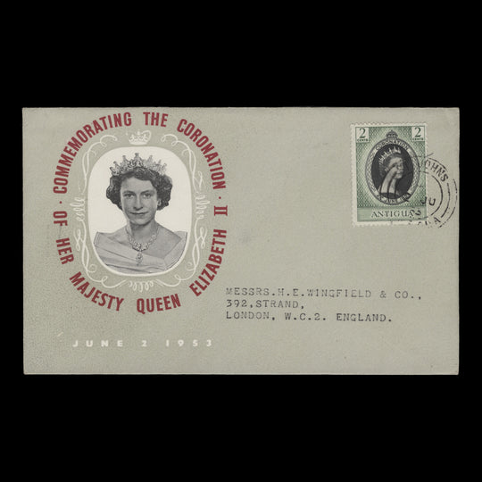 Antigua 1953 (FDC) 2c Coronation, ST JOHNS