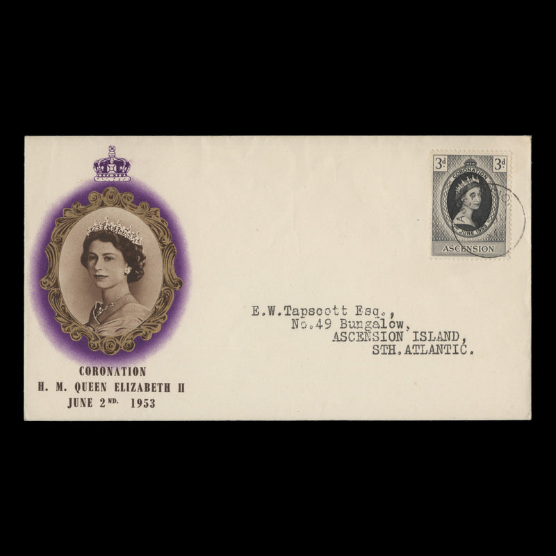 Ascension 1953 (FDC) 3d Coronation