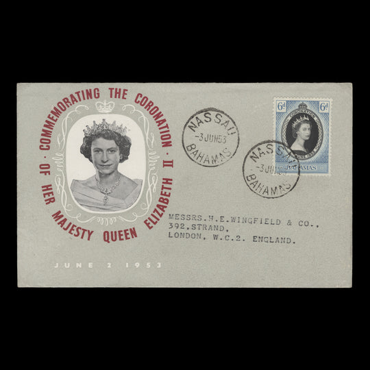 Bahamas 1953 (FDC) 6d Coronation, NASSAU