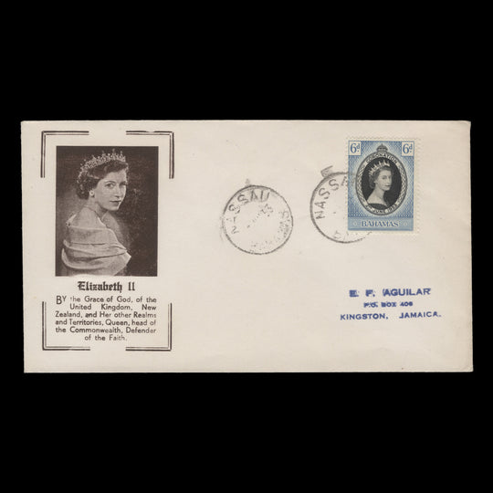 Bahamas 1953 (FDC) 6d Coronation, NASSAU