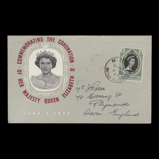 British Honduras 1953 (FDC) 4c Coronation, EL CAYO