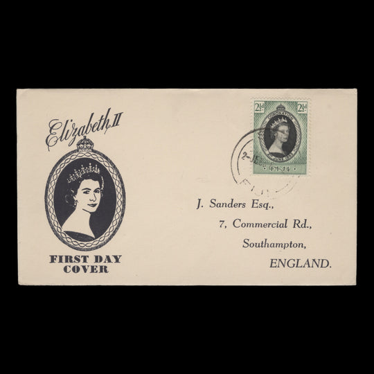 Fiji 1953 (FDC) 2½d Coronation, SUVA
