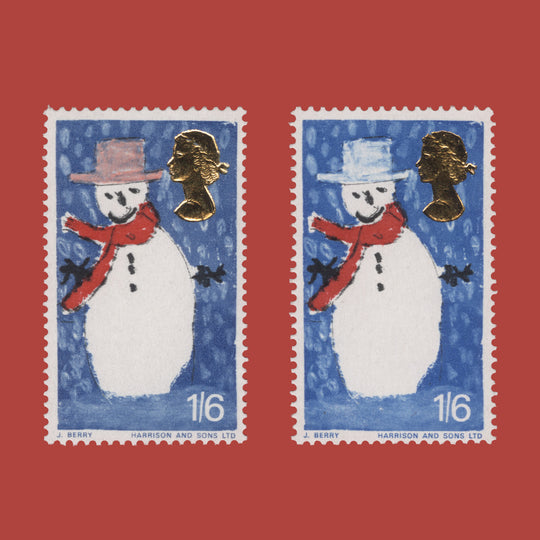 Great Britain 1966 (Variety) 1s6d Christmas missing pink