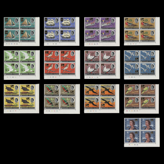 Pitcairn Islands 1967 (MNH) Decimal Provisionals plate blocks