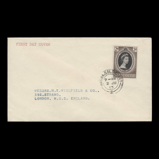 Gold Coast 1953 (FDC) 2d Coronation, ACCRA
