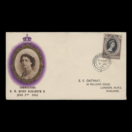 Gold Coast 1953 (FDC) 2d Coronation, ACCRA