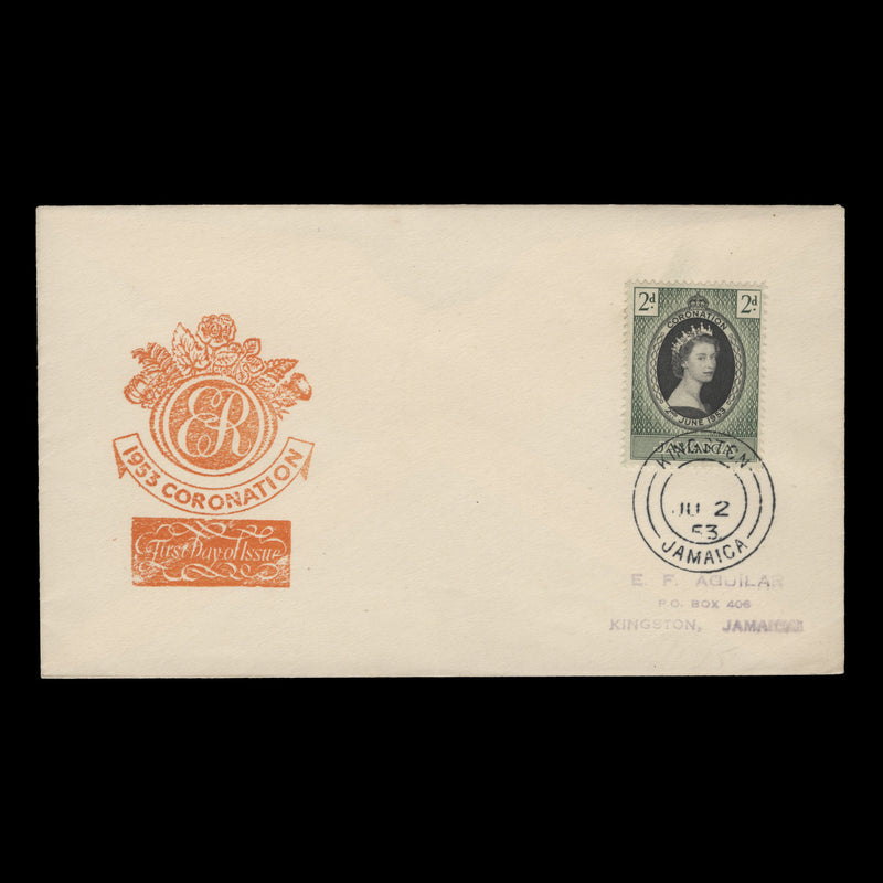 Jamaica 1953 (FDC) 2d Coronation, KINGSTON