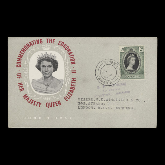 Jamaica 1953 (FDC) 2d Coronation, KINGSTON