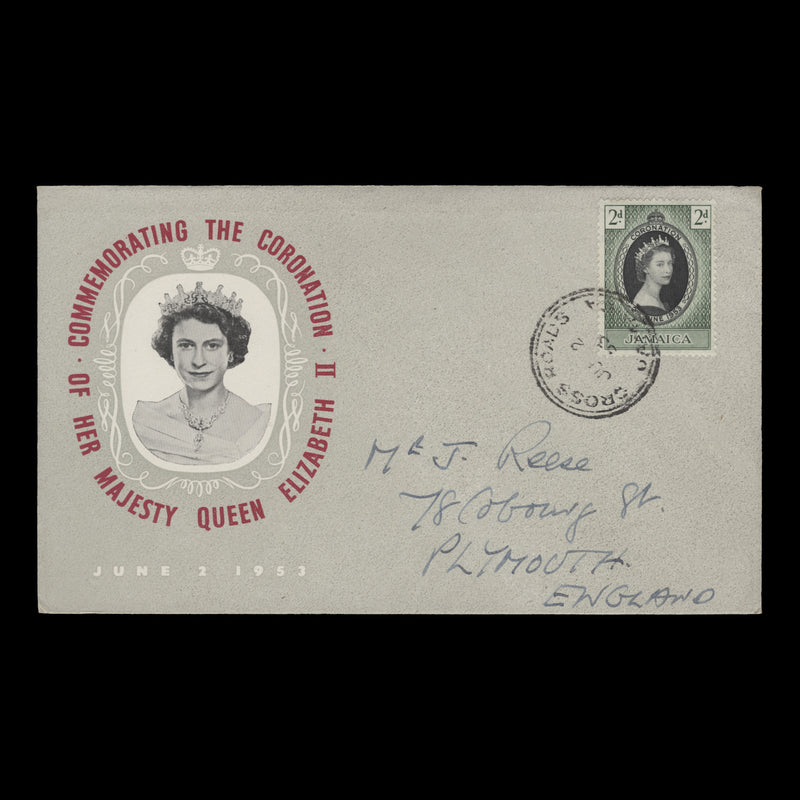 Jamaica 1953 (FDC) 2d Coronation, CROSS ROADS