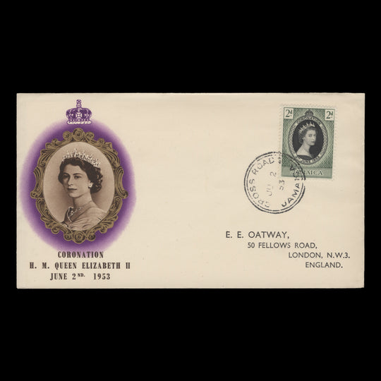 Jamaica 1953 (FDC) 2d Coronation, CROSS ROADS
