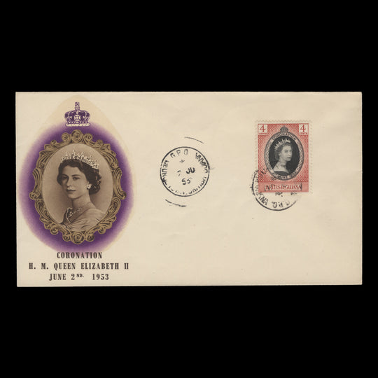 British Guiana 1953 (FDC) 4c Coronation, GEORGETOWN