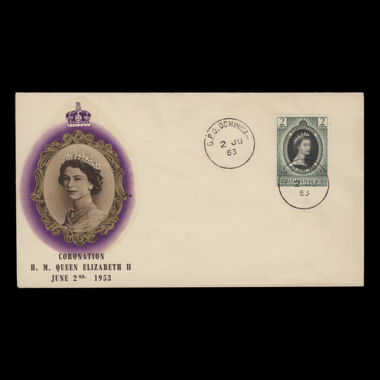 Dominica 1953 (FDC) 2c Coronation, GPO