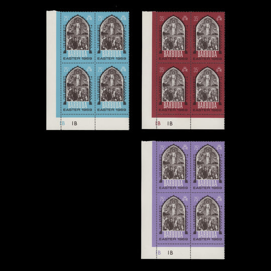 Barbuda 1969 (MNH) Easter plate 1B–1B blocks
