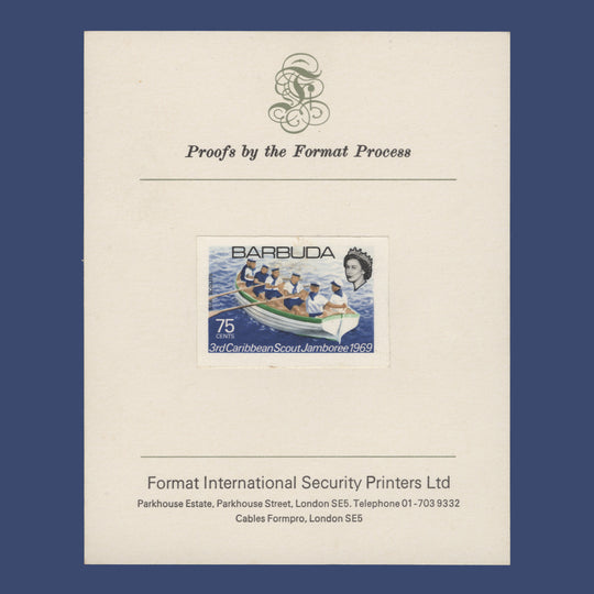 Barbuda 1969 (Proof) 75c Sea Scouts Rowing Boat imperf single