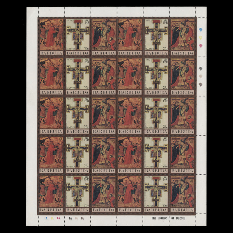 Barbuda 1970 (MNH) Easter pane of 30 stamps