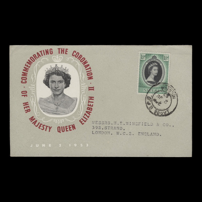 Nigeria 1953 (FDC) 1½d Coronation, LAGOS
