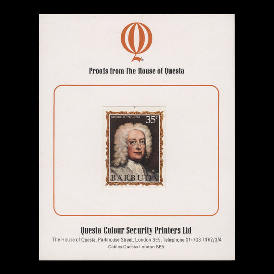 Barbuda 1971 (Proof) 35c English Monarchs, George II imperf single